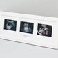 Landscape Baby Scan Frame for Three Scans and one Text Box. Optional Personalisation. - PhotoFramesandMore - Wooden Picture Frames