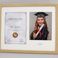 Personalised Graduation Frame with Photo. Naturals Range. Suits an A4 Certificate and an 8x10" Photo.