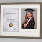 Personalised Graduation Frame with Photo. Naturals Range. Suits an A4 Certificate and an 8x10" Photo.
