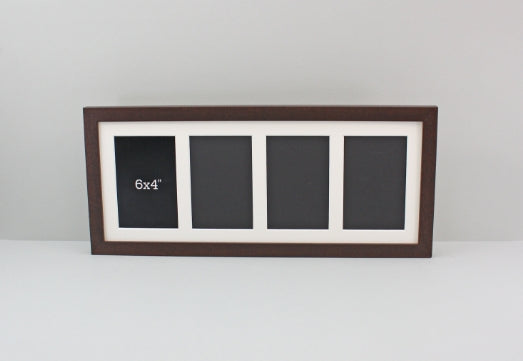 20x50cm. Multi Aperture Frame. Holds Four 6x4" photos.Wooden Collage Frame. - PhotoFramesandMore - Wooden Picture Frames