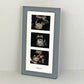 Baby Scan Frame - Portrait Multi Aperture Frame for Three scans and text. - PhotoFramesandMore - Wooden Picture Frames