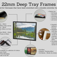 Mahogany Colour - Wooden Tray Frames. 22mm Deep. Standard Size. Floating Effect Frames for Canvases. - PhotoFramesandMore - Wooden Picture Frames