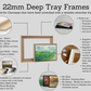 Oak Colour Wooden Tray Frames. 22mm Deep. Standard Size. Floating Effect Frames for Canvas - PhotoFramesandMore - Wooden Picture Frames
