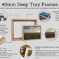 Oak Colour - 40mm Deep Canvas Tray Frames.  Standard Sizes. Floating Effect Frames for Canvases. - PhotoFramesandMore - Wooden Picture Frames
