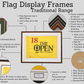 Personalised Flag Display Frame, with text box and Photos. Traditional Range