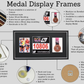 Medal display Frame with Apertures for Bib  &  Photo. Traditional Range. - PhotoFramesandMore - Wooden Picture Frames