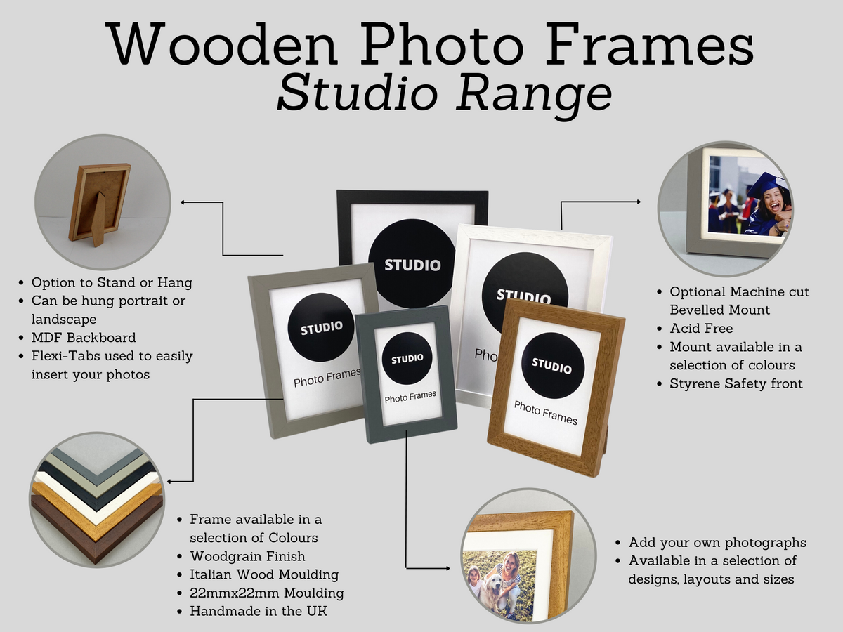 Walnut Colour - Wooden Photo Frames - Stand or Hang. - PhotoFramesandMore - Wooden Picture Frames