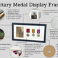 Military and Service Medal display Frame for Three Medals. A4. - PhotoFramesandMore - Wooden Picture Frames