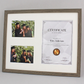 Graduation Frame with Photos. Naturals Range. Suits an A4 Certificate and two 5x7" Photos.