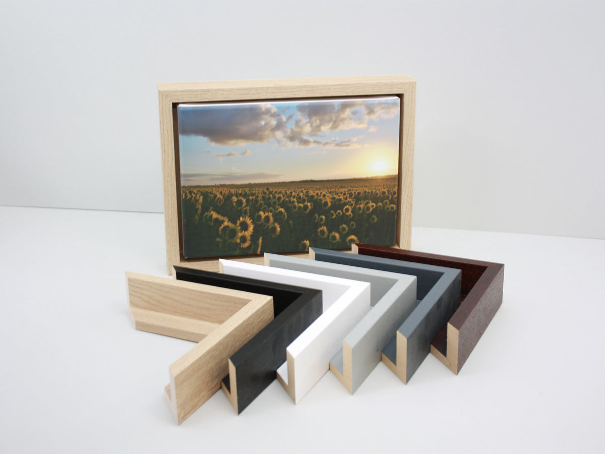 Oak Colour - 40mm Deep Canvas Tray Frames.  Standard Sizes. Floating Effect Frames for Canvases. - PhotoFramesandMore - Wooden Picture Frames