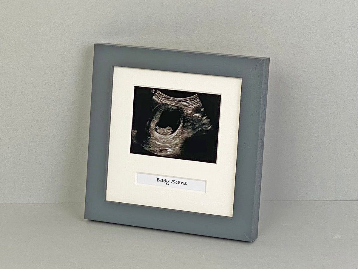 Baby Scan Photo Frame - Multi aperture Frame for Scan sized Photo and Text Box. - PhotoFramesandMore - Wooden Picture Frames