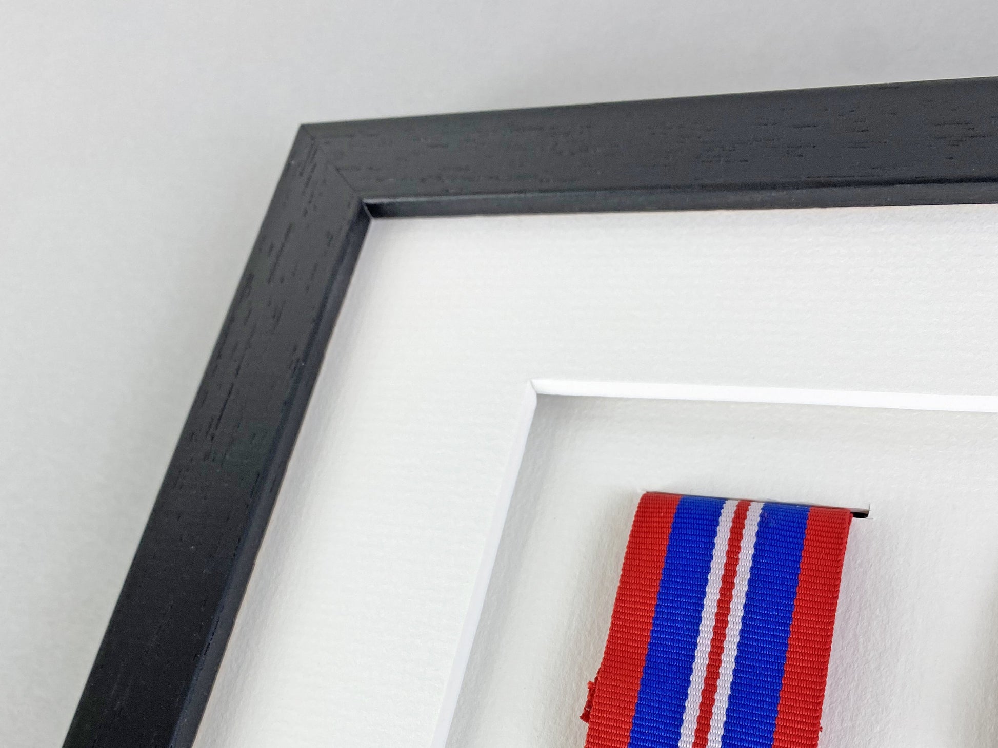 Military and Service Medal display Frame for Three Medals and a 6x4" Photograph. 20x40cm. - PhotoFramesandMore - Wooden Picture Frames