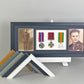 Military and Service Medal display Frame for Three Medals and two 6x4" Photographs. 20x50cm. - PhotoFramesandMore - Wooden Picture Frames